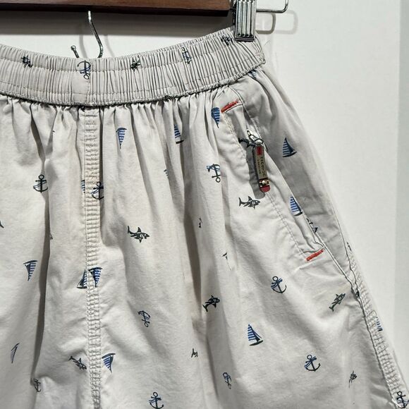 Nautical Cotton Shorts with Elastic Waist and Zipper Pockets Small - Picture 6 of 16
